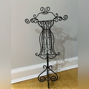 Black Metal Dress Form Jewelry Stand